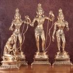 Brass Ram Darbar Antique Set | Lord Ram 23" with Family | Heritage Finish Divine Art | 27 kg Temple Grade Murti | Handcrafted Traditional Collection